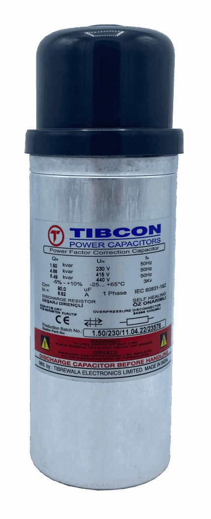 Tibcon 1,5 kVAr Silindir Tip Trifaze Kondansatör